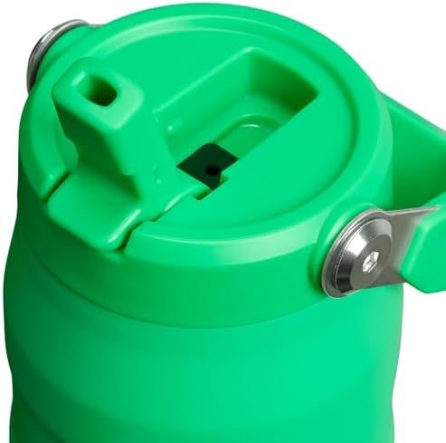 STANLEY - Botella de agua IceFlow Flip Straw 2.0 con pajilla abatible, abertura más grande, acero inoxidable aislado, sin bisfenol A, 36 onzas, liviana y antiderrames, color verde Meadow