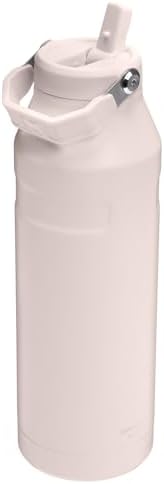 STANLEY - Botella de agua IceFlow Flip Straw 2.0 con pajilla abatible, abertura más grande, acero inoxidable aislado, sin bisfenol A, 36 onzas, liviana y antiderrames, color verde Meadow