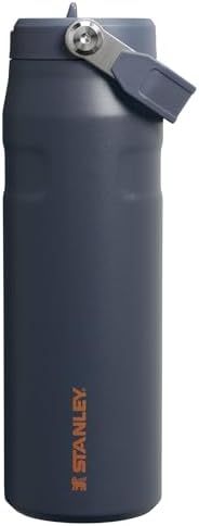 STANLEY - Botella de agua IceFlow Flip Straw 2.0 con pajilla abatible, abertura más grande, acero inoxidable aislado, sin bisfenol A, 36 onzas, liviana y antiderrames, color verde Meadow