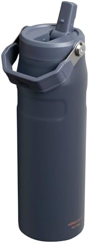 STANLEY - Botella de agua IceFlow Flip Straw 2.0 con pajilla abatible, abertura más grande, acero inoxidable aislado, sin bisfenol A, 36 onzas, liviana y antiderrames, color verde Meadow