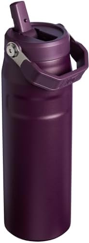 STANLEY - Botella de agua IceFlow Flip Straw 2.0 con pajilla abatible, abertura más grande, acero inoxidable aislado, sin bisfenol A, 36 onzas, liviana y antiderrames, color verde Meadow