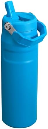 STANLEY - Botella de agua IceFlow Flip Straw 2.0 con pajilla abatible, abertura más grande, acero inoxidable aislado, sin bisfenol A, 36 onzas, liviana y antiderrames, color verde Meadow