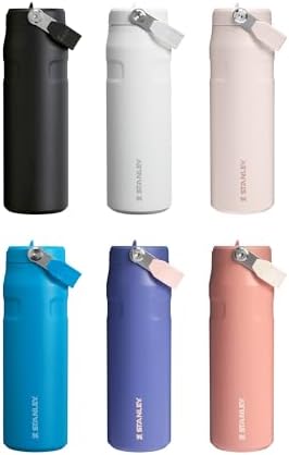 STANLEY - Botella de agua IceFlow Flip Straw 2.0 con pajilla abatible, abertura más grande, acero inoxidable aislado, sin bisfenol A, 36 onzas, liviana y antiderrames, color verde Meadow