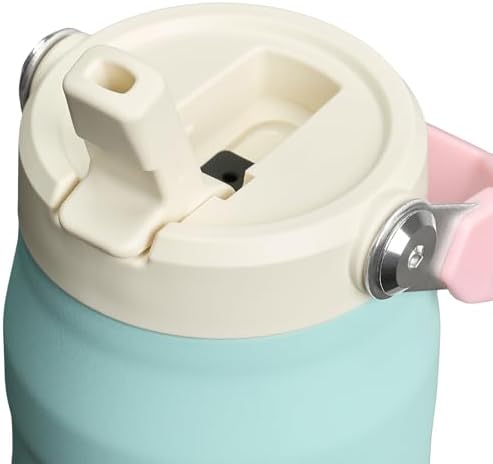 STANLEY - Botella de agua IceFlow Flip Straw 2.0 con pajilla abatible, abertura más grande, acero inoxidable aislado, sin bisfenol A, 36 onzas, liviana y antiderrames, color verde Meadow
