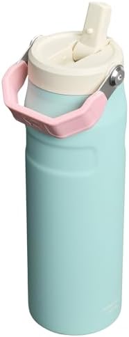 STANLEY - Botella de agua IceFlow Flip Straw 2.0 con pajilla abatible, abertura más grande, acero inoxidable aislado, sin bisfenol A, 36 onzas, liviana y antiderrames, color verde Meadow