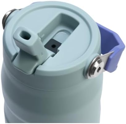 STANLEY - Botella de agua IceFlow Flip Straw 2.0 con pajilla abatible, abertura más grande, acero inoxidable aislado, sin bisfenol A, 36 onzas, liviana y antiderrames, color verde Meadow