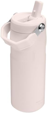 STANLEY - Botella de agua IceFlow Flip Straw 2.0 con pajilla abatible, abertura más grande, acero inoxidable aislado, sin bisfenol A, 36 onzas, liviana y antiderrames, color verde Meadow