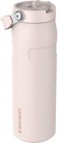 STANLEY - Botella de agua IceFlow Flip Straw 2.0 con pajilla abatible, abertura más grande, acero inoxidable aislado, sin bisfenol A, 36 onzas, liviana y antiderrames, color verde Meadow