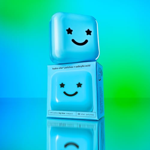 Starface Hydro Star   Salicylic Acid Pimple Patches and Big Blue Compact  Helps Shrink and Soothe Deeper Spots  Cute Star Shape  Vegan  32 count