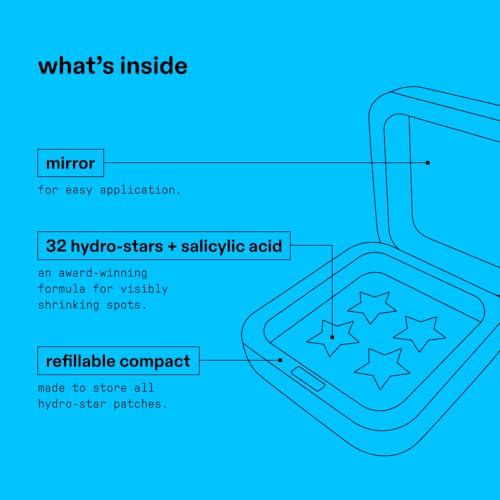 Starface Hydro Star   Salicylic Acid Pimple Patches and Big Blue Compact  Helps Shrink and Soothe Deeper Spots  Cute Star Shape  Vegan  32 count