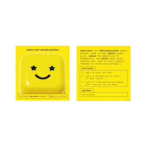 Starface Hydro Star   Salicylic Acid Pimple Patches and Big Blue Compact  Helps Shrink and Soothe Deeper Spots  Cute Star Shape  Vegan  32 count