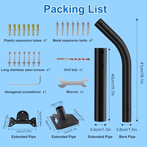 Starlink Gen 3 Wall Mount  Adjustable Starlink Mounting Kit Gen 3  Starlink V3 Pole Mount  Starlink Gen 3 Pipe Adapter for Roof Eave RVs