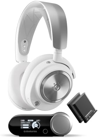 SteelSeries Arctis Nova Pro Wireless Multi System Gaming Headset   Neodymium Magnetic Drivers   Active Noise Cancellation   Infinity Power System   Gen 2 Mic   PS5  PS4  PC  Switch  Mobile   White