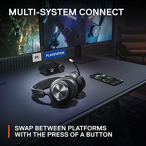 SteelSeries Arctis Nova Pro Wireless Multi System Gaming Headset   Premium Hi Fi Drivers   Active Noise Cancellation   Infinity Power System   ClearCast Gen 2 Mic   PC  PS5  PS4  Switch  Mobile