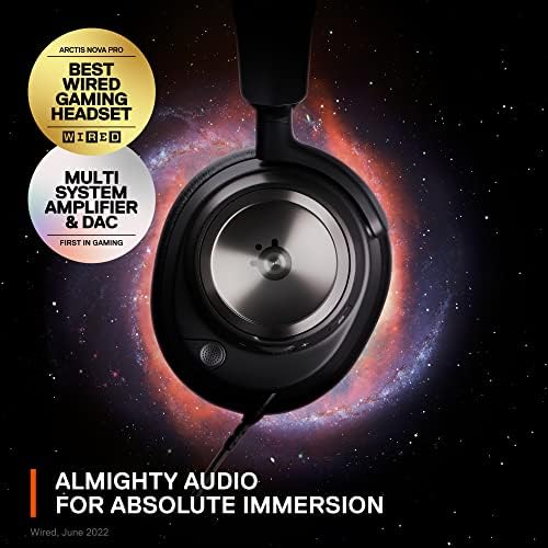 SteelSeries Arctis Nova Pro Multi System Gaming Headset   Premium Hi Fi Drivers  Hi Res Audio   360  Spatial Audio   GameDAC Gen 2   ESS Sabre Quad DAC   Stealth Retractable Mic   PC  PS5  PS4  Switch