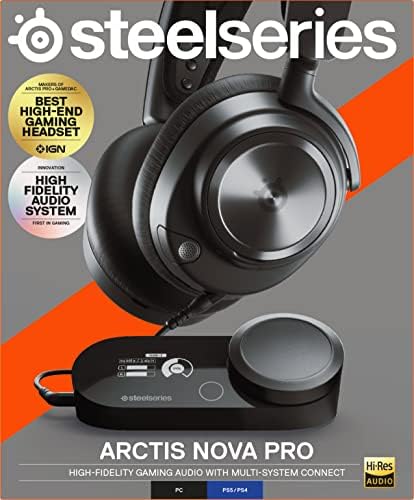 SteelSeries Arctis Nova Pro Multi System Gaming Headset   Premium Hi Fi Drivers  Hi Res Audio   360  Spatial Audio   GameDAC Gen 2   ESS Sabre Quad DAC   Stealth Retractable Mic   PC  PS5  PS4  Switch