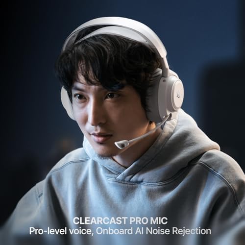 SteelSeries Arctis Nova Pro Omni   Hi Res Wireless Gaming Headset  96kHz/24bit  ANC  ClearCast Pro Mic  AI Noise Rejection  Mobile App  Mix 2 4GHz   BT  OmniPlay PC PlayStation Xbox   White