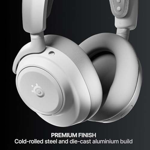 SteelSeries Arctis Nova Pro Omni   Hi Res Wireless Gaming Headset  96kHz/24bit  ANC  ClearCast Pro Mic  AI Noise Rejection  Mobile App  Mix 2 4GHz   BT  OmniPlay PC PlayStation Xbox   White