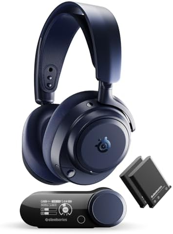 SteelSeries Arctis Nova Pro Omni   Hi Res Wireless Gaming Headset  96kHz/24bit  ANC  ClearCast Pro Mic  AI Noise Rejection  Mobile App  Mix 2 4GHz   BT  OmniPlay PC PlayStation Xbox   White