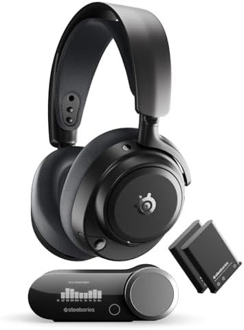 SteelSeries Arctis Nova Pro Omni   Hi Res Wireless Gaming Headset  96kHz/24bit  ANC  ClearCast Pro Mic  AI Noise Rejection  Mobile App  Mix 2 4GHz   BT  OmniPlay PC PlayStation Xbox   White
