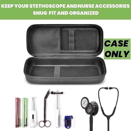 Stethoscope Case Compatible with 3M Littmann Classic III Monitoring/Lightweight II S E/Cardiology IV Diagnostic/MDF Acoustica Stethoscopes  Black Flower