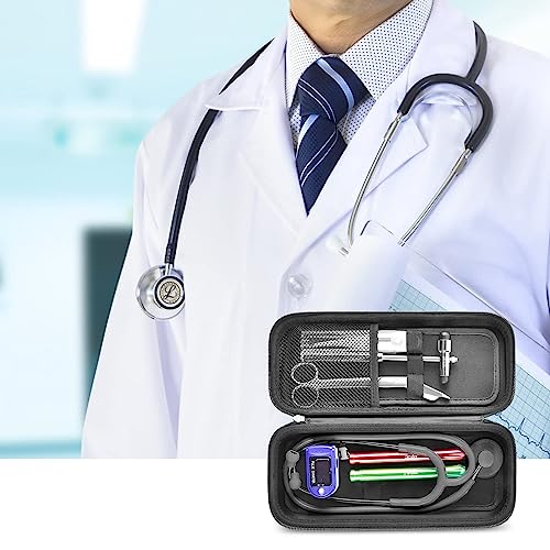 Stethoscope Case Compatible with 3M Littmann Classic III Monitoring/Lightweight II S E/Cardiology IV Diagnostic/MDF Acoustica Stethoscopes  Black Flower