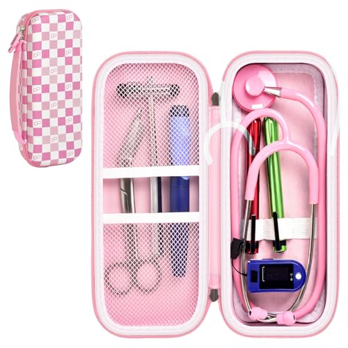 Stethoscope Case Compatible with 3M Littmann Classic III Monitoring/Lightweight II S E/Cardiology IV Diagnostic/MDF Acoustica Stethoscopes  Black Flower