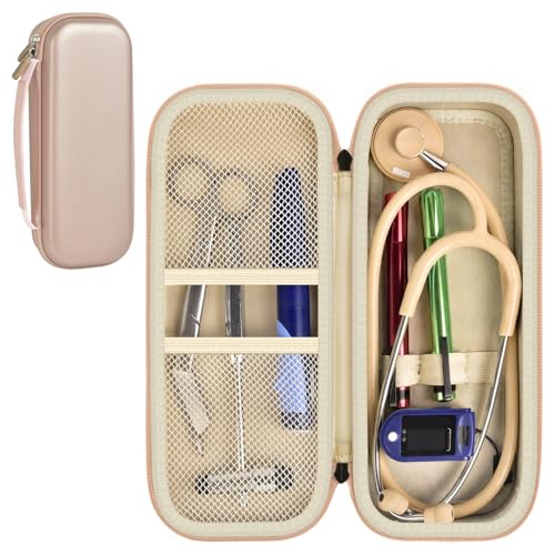 Stethoscope Case Compatible with 3M Littmann Classic III Monitoring/Lightweight II S E/Cardiology IV Diagnostic/MDF Acoustica Stethoscopes  Black Flower