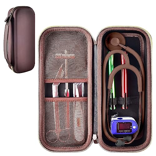 Stethoscope Case Compatible with 3M Littmann Classic III Monitoring/Lightweight II S E/Cardiology IV Diagnostic/MDF Acoustica Stethoscopes  Black Flower