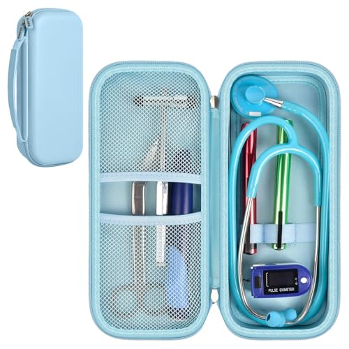 Stethoscope Case Compatible with 3M Littmann Classic III Monitoring/Lightweight II S E/Cardiology IV Diagnostic/MDF Acoustica Stethoscopes  Black Flower