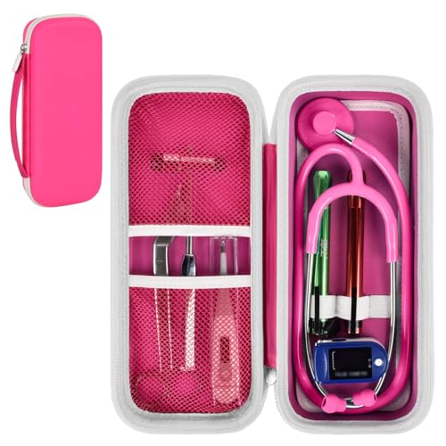 Stethoscope Case Compatible with 3M Littmann Classic III Monitoring/Lightweight II S E/Cardiology IV Diagnostic/MDF Acoustica Stethoscopes  Black Flower