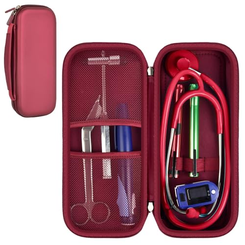 Stethoscope Case Compatible with 3M Littmann Classic III Monitoring/Lightweight II S E/Cardiology IV Diagnostic/MDF Acoustica Stethoscopes  Black Flower