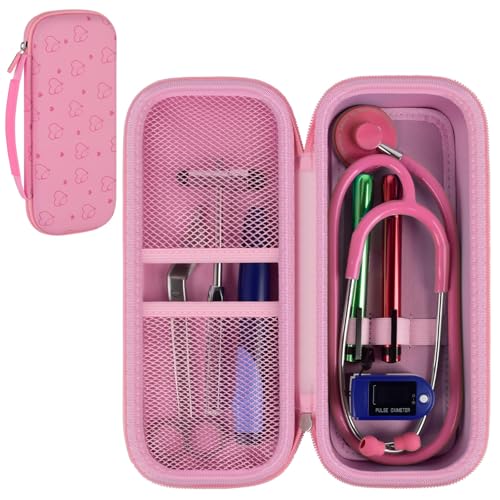 Stethoscope Case Compatible with 3M Littmann Classic III Monitoring/Lightweight II S E/Cardiology IV Diagnostic/MDF Acoustica Stethoscopes  Black Flower