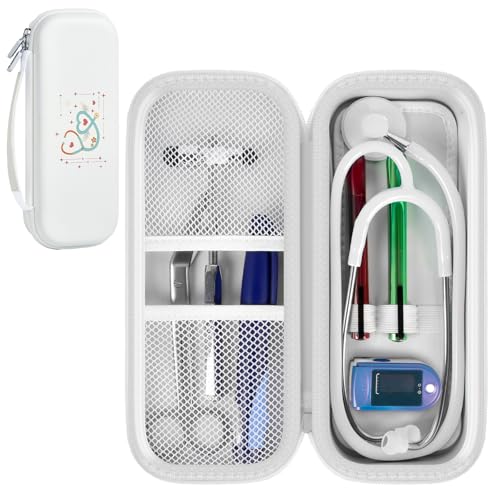 Stethoscope Case Compatible with 3M Littmann Classic III Monitoring/Lightweight II S E/Cardiology IV Diagnostic/MDF Acoustica Stethoscopes  Black Flower