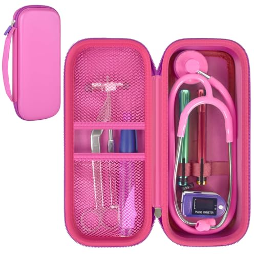 Stethoscope Case Compatible with 3M Littmann Classic III Monitoring/Lightweight II S E/Cardiology IV Diagnostic/MDF Acoustica Stethoscopes  Black Flower