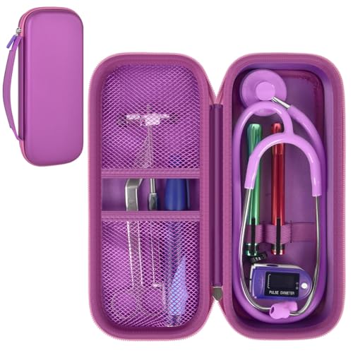 Stethoscope Case Compatible with 3M Littmann Classic III Monitoring/Lightweight II S E/Cardiology IV Diagnostic/MDF Acoustica Stethoscopes  Black Flower