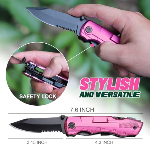 Stocking Stuffers for Women   Gifts for Women Wife Mom Sister  Pink Multitool Knife   Womens Gifts for Christmas  Womens Stocking Stuffers   Birthday Gift for Woman  Mothers Day Camping Hiking Gift