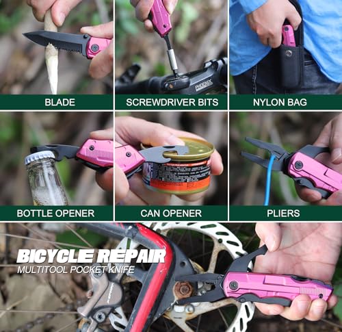 Stocking Stuffers for Women   Gifts for Women Wife Mom Sister  Pink Multitool Knife   Womens Gifts for Christmas  Womens Stocking Stuffers   Birthday Gift for Woman  Mothers Day Camping Hiking Gift