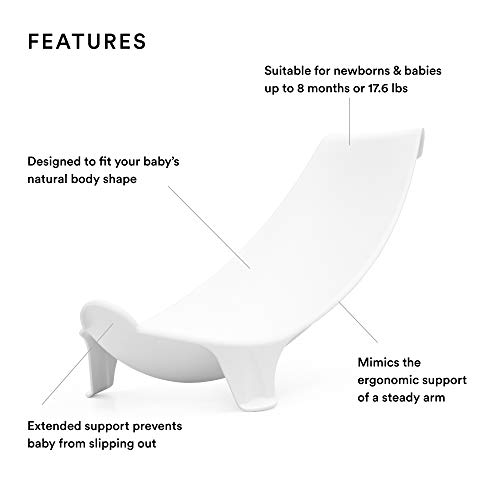 Stokke Flexi Bath Newborn Support  White   Best for Babies Up to Eight Months or 17 6 lbs   Lightweight  Convenient  Comfortable & Safe