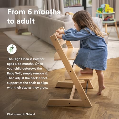 Stokke Tripp Trapp High Chair 2  Natural   Cushion 2  Nordic Grey    Stokke Tray  White    Includes Chair   Baby Set with Removable Harness for Children 6 36 Months