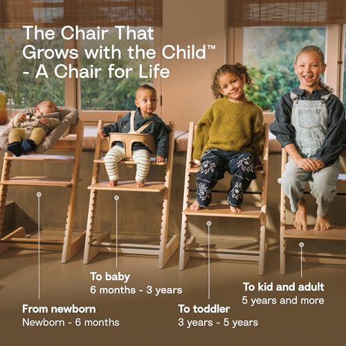 Stokke Tripp Trapp High Chair 2  Natural   Cushion 2  Nordic Grey    Stokke Tray  White    Includes Chair   Baby Set with Removable Harness for Children 6 36 Months