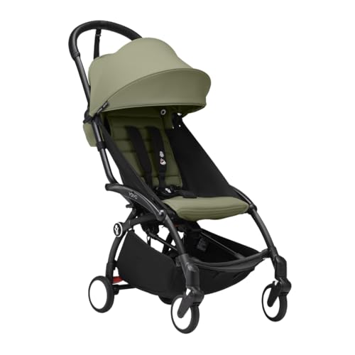 Stokke YOYO3 Stroller from 6 Months   Includes Black Frame/Ginger Seat Cushion   Canopy   Folds in & Out in a Flash   Light & Compact   Carry On Compatible
