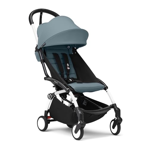 Stokke YOYO3 Stroller from 6 Months   Includes Black Frame/Ginger Seat Cushion   Canopy   Folds in & Out in a Flash   Light & Compact   Carry On Compatible
