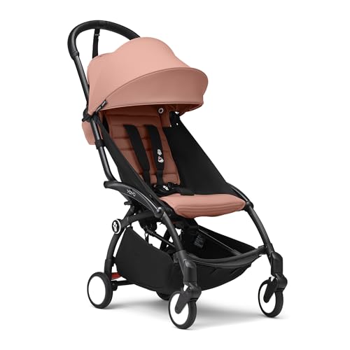 Stokke YOYO3 Cochecito desde 6 meses - Incluye marco blanco/cojín de asiento color aguamarina + dosel - Se pliega y despliega en un instante - Ligero y compacto - Compatible con equipaje de mano