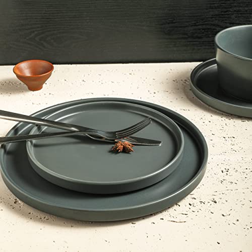 Stone Lain Coupe Stoneware Dinnerware Set  Service for 4  Gray Matte