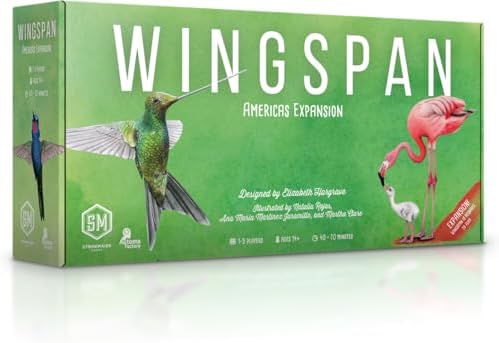 Stonemaier Games  Wingspan Americas Expansion by Elizabeth Hargrave   Add to Wingspan   Includes Small Hummingbird Cards with New Mechanism  111 Unique New Colorful Birds  & More   1 5 Players  90 Min
