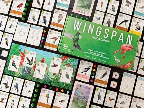 Stonemaier Games  Wingspan Americas Expansion by Elizabeth Hargrave   Add to Wingspan   Includes Small Hummingbird Cards with New Mechanism  111 Unique New Colorful Birds  & More   1 5 Players  90 Min