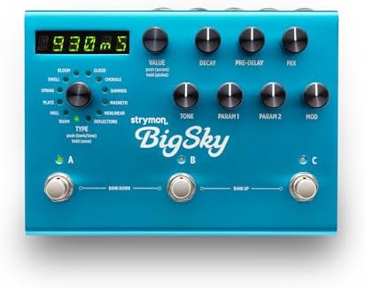 Strymon BigSky Multi Reverb Guitar Effects Pedal with 12 Unique Reverb Machines for Electric and Acoustic Guitar  Synths  Vocals and Keyboards