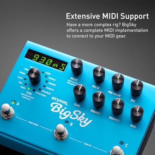 Strymon BigSky Multi Reverb Guitar Effects Pedal with 12 Unique Reverb Machines for Electric and Acoustic Guitar  Synths  Vocals and Keyboards
