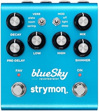 Strymon blueSky V2 Guitar Effects Pedal with Studio Quality Plate  Room and Spring Reverbs  for Electric and Acoustic Guitar  Synths  Vocals and Keyboards
